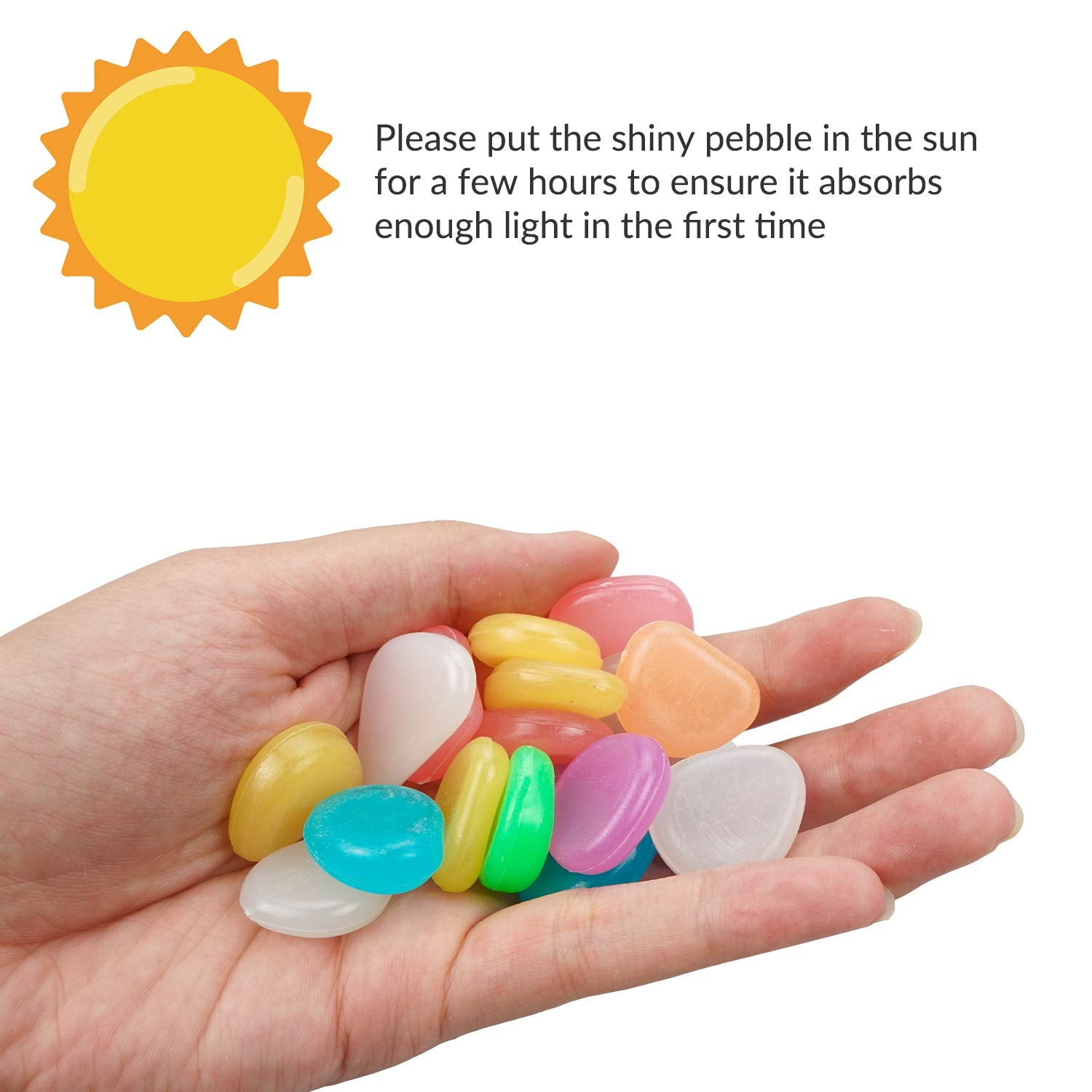 Luminous Stones – Mixed Color Glow Stones (150 pcs)