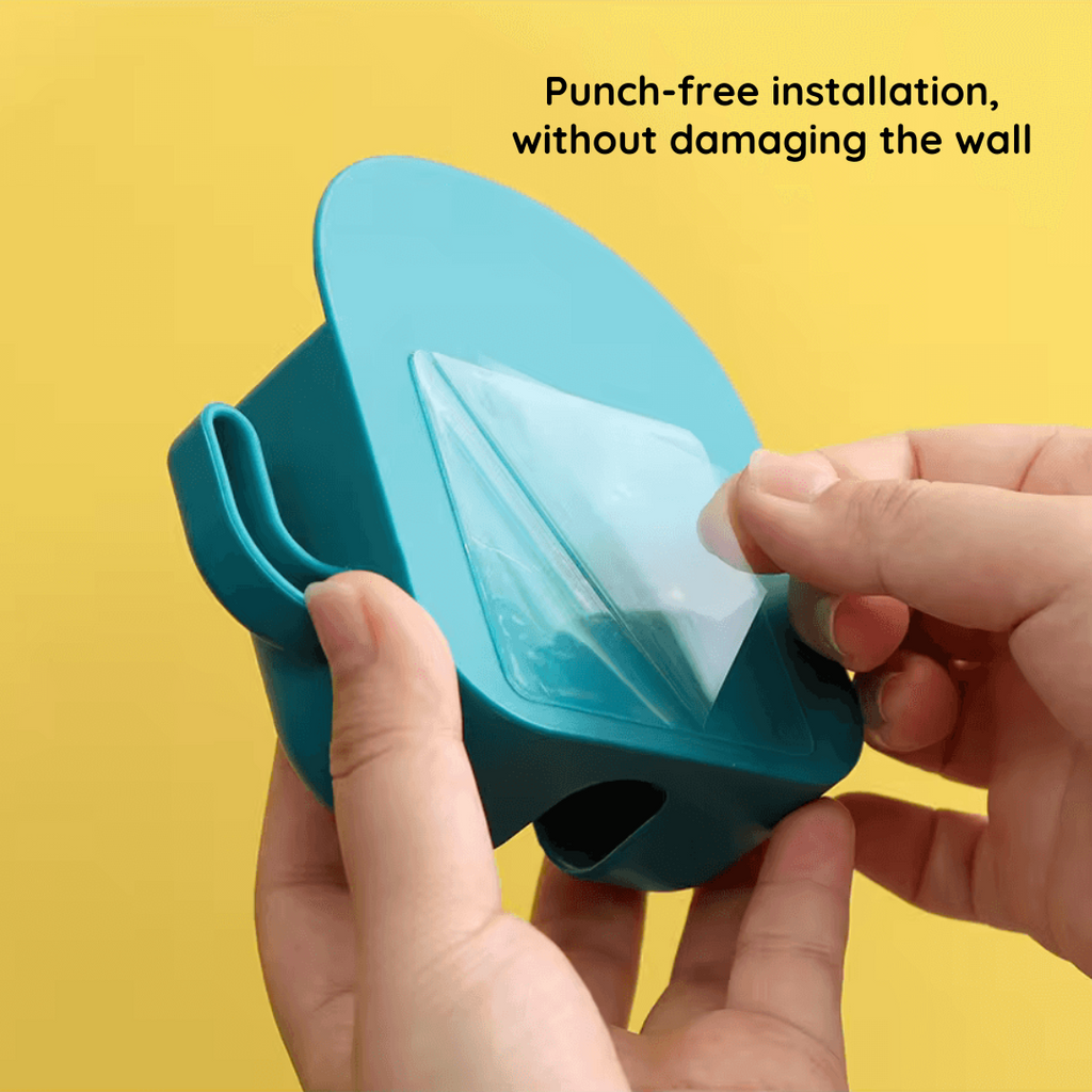 Multi-Functional Wall-Mounted Holder with Side Hooks - Drill free solution for home